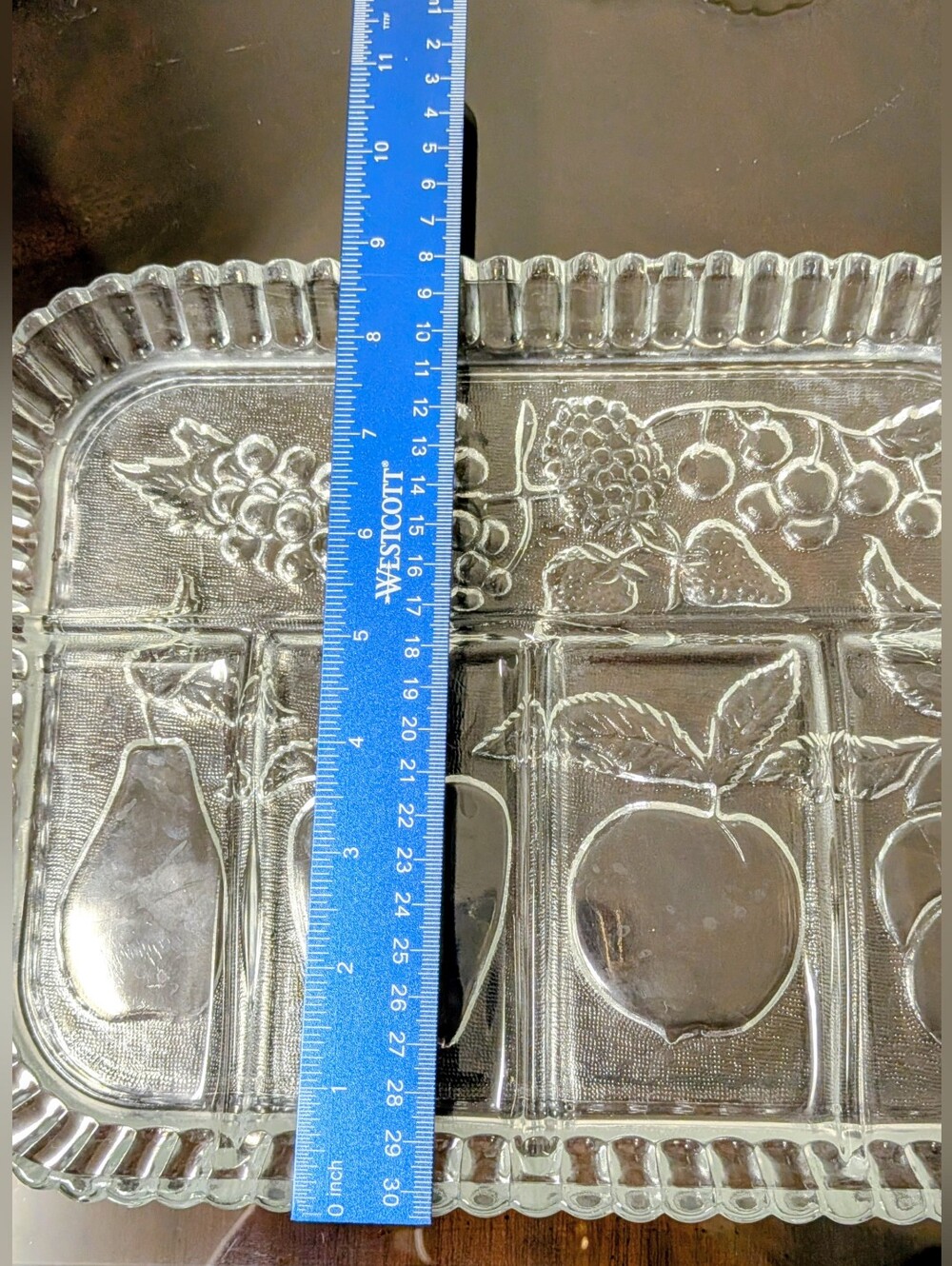 Vintage Indiana Glass Fruit Pattern Serving Platter - Picture 4 of 6